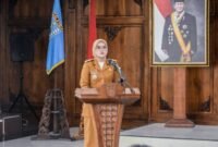 Nina Agustina dalam sambutannya di acara Pelatihan Manajemen Organisasi Kepemudaan (OKP) Kota Salatiga.