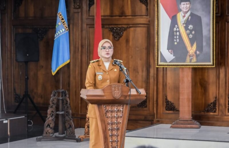 Nina Agustina dalam sambutannya di acara Pelatihan Manajemen Organisasi Kepemudaan (OKP) Kota Salatiga.