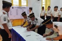 Penandatanganan Komitmen Bersama dan Pakta Integritas antara Kepala Rutan Salatiga bersama seluruh jajaran petugas.