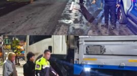 Satlantas Polres Salatiga melakukan olah TKP di Persimpangan Gamol, JLS.