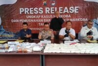 Press Release pengungkapan ratusan kasus peredaran narkoba yang beroperasi di wilayah Jawa Tengah.