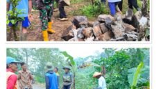 Anggota Koramil 10/Sumowono bergerak cepat tanggap darurat di dua daerah yang terkena bencana.