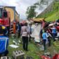 Situasi TKP kecelakaan beruntun yang melibatkan tiga kendaraan truk di ruas Jalan Tol Semarang–Solo KM 431.
